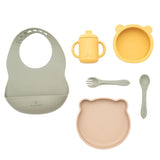 VAJILLA 7 PZAS SILICONA GREEN