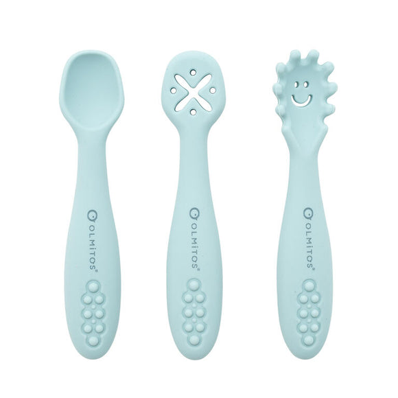 SET CUBIERTOS DE APRENDIZAJE SILICONA BLUE