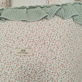 BOLSO TALEGA ESTAMPADO FLORES VOLANTE VERDE