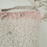 BOLSO TALEGA ESTAMPADO FLORES VOLANTE CUADROS ROSA