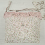 BOLSO TALEGA ESTAMPADO FLORES VOLANTE CUADROS ROSA