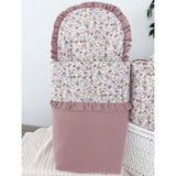 SACO CAPAZO COCHE EN ROSA MAQUILLAJE CON ESTAMPADO FLORES
