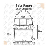 BOLSO TALEGA ESTAMPADO FLORES VOLANTE CUADROS ROSA