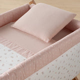 MINICUNA TIJERA MADERA CALMA ROSA/BCO 55x87x74 CM