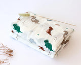 Muselina Bambú con estampado de dinosaurios 120x120cm