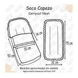 SACO CAPAZO COCHE COLOR MENTA Y ESTAMPADO OSO Y COLMENA