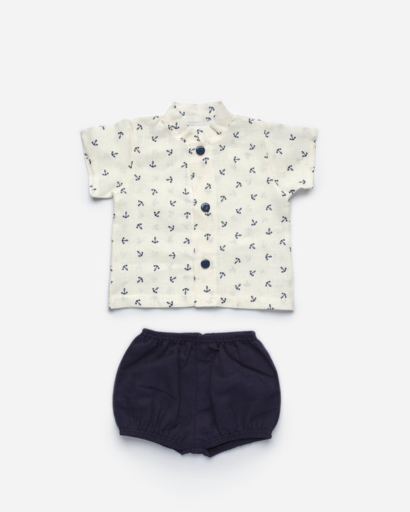 CONJUNTO CAMISA NIÑO ANCLAS